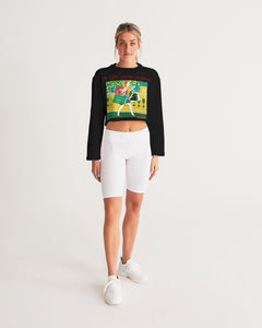 “So god created shopping” Wanted by Arteroman Women's Cropped Sweatshirt