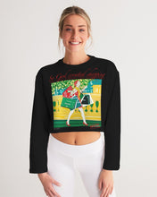 Charger l&#39;image dans la galerie, “So god created shopping” Wanted by Arteroman Women&#39;s Cropped Sweatshirt
