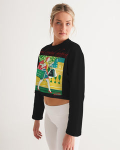 “So god created shopping” Wanted by Arteroman Women's Cropped Sweatshirt